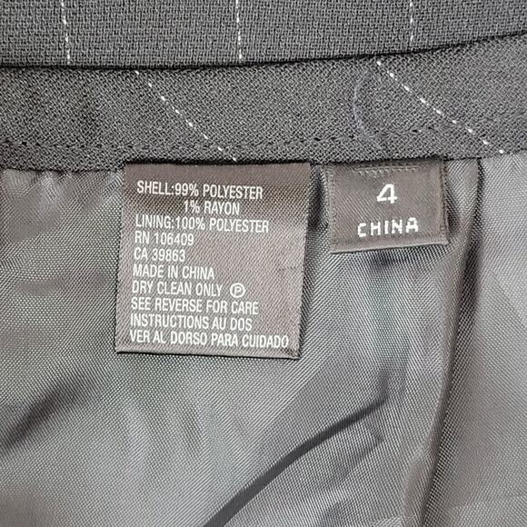 Tahari Arthur Levine Women Black Pinstripe Career Skirt Size 4 - Picture 6 of 7